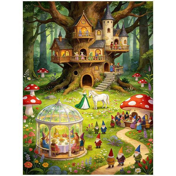 Enchanted Fairy Treehouse Wall Art 🌳HX09-11.8"x 15.7&