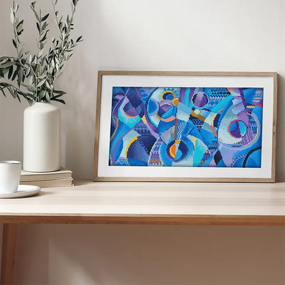 Blue Abstract Diamond Art 18.5×10.6in