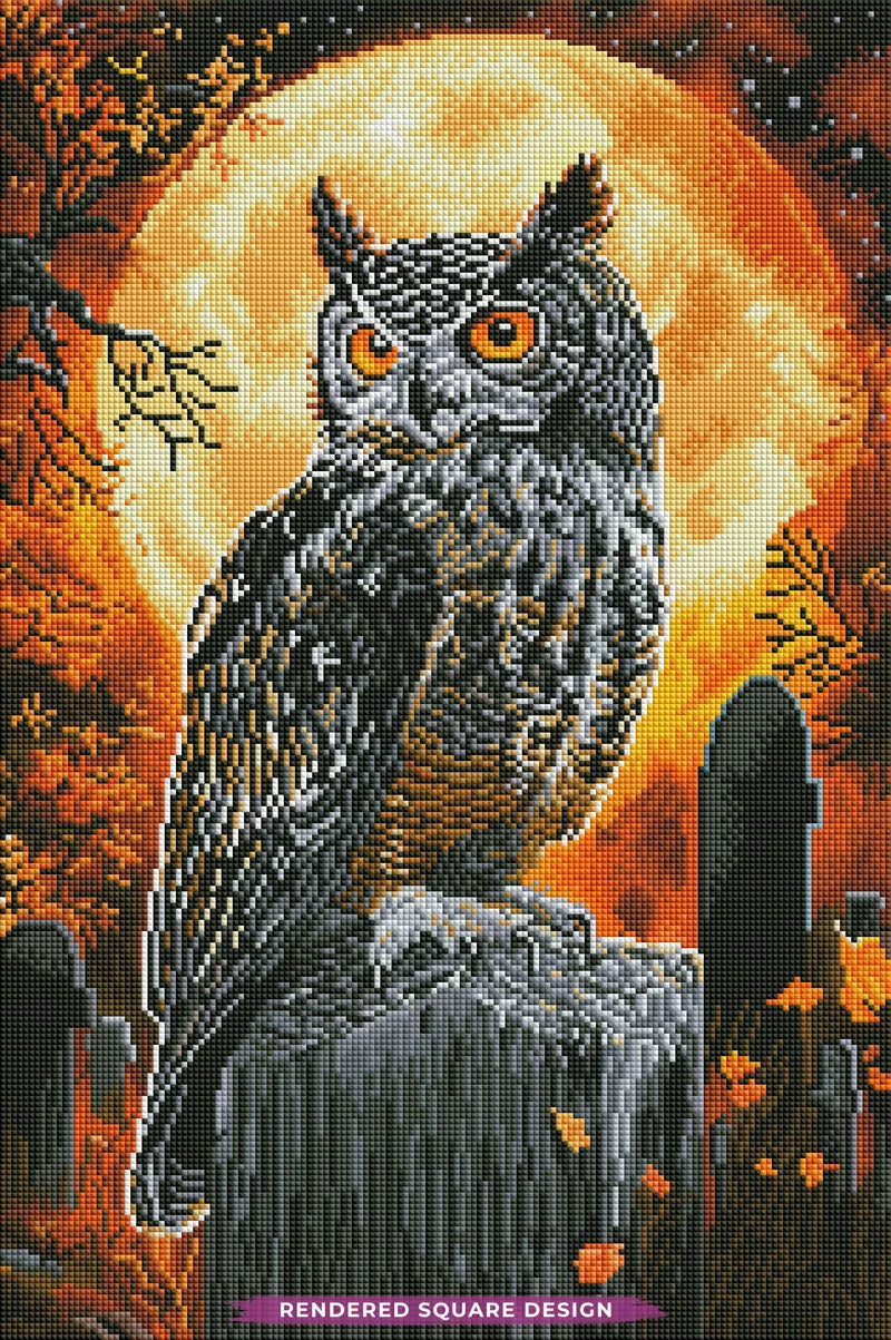 🦉 Moonlit Owl Diamond Painting-11.8" x 15.7"