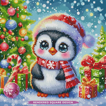 Christmas Penguin Diamond Painting Kit-11.8&