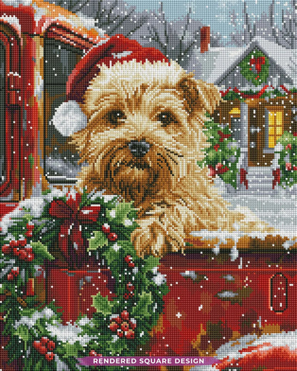 Christmas Dog Diamond Painting Kit-11.8" x 15.7"
