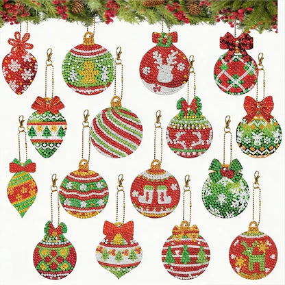 🎄 Christmas Diamond Painting Keychain Set