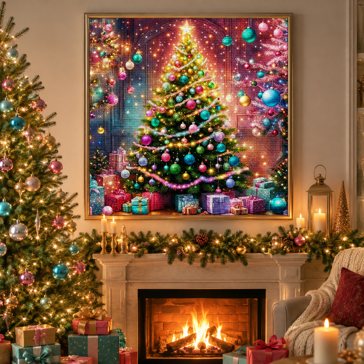 Colorful Christmas Tree Diamond Painting Kit-11.8" x 11.8"