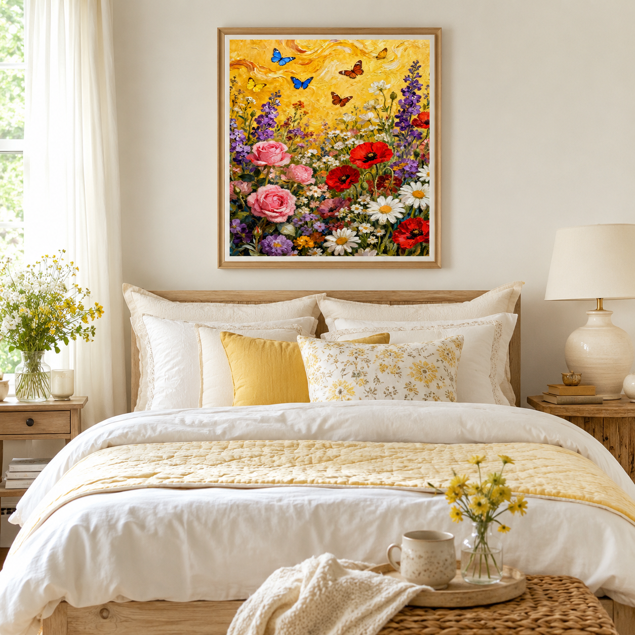 Golden Wildflower Butterfly Wall Art 🌼HH11-11.8"x 15.7&