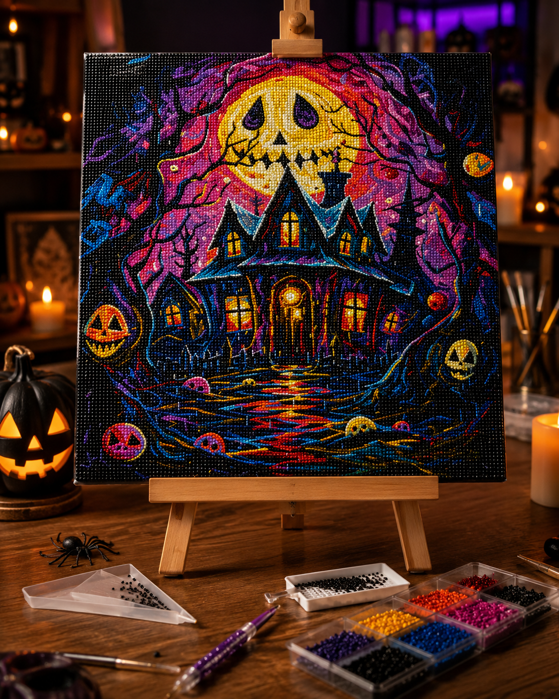 Haunted House Halloween Diamond Painting-11.8" x 11.8"