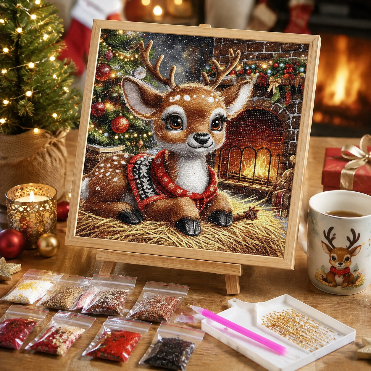 Christmas Deer Diamond Painting Kit-11.8" x 11.8"