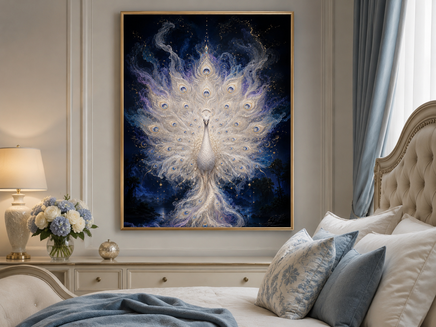 White Peacock Diamond Painting Kit