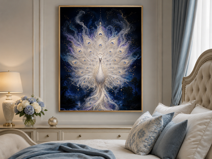 White Peacock Diamond Painting Kit