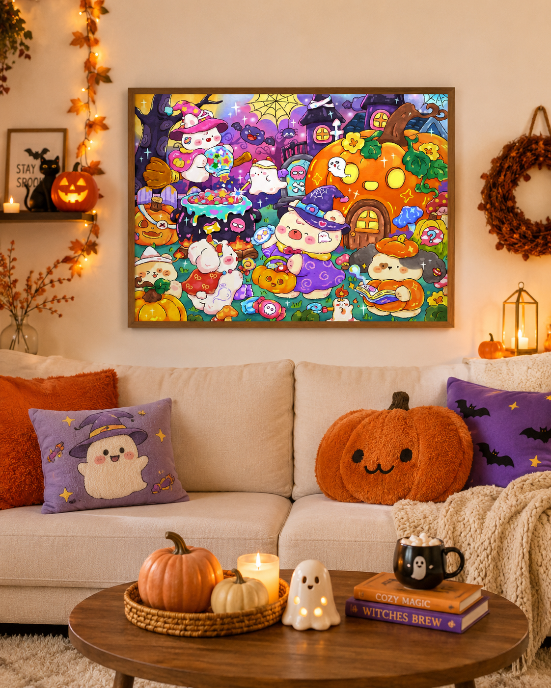 Cute Halloween Diamond Painting Kit-11.8" x 15.7"