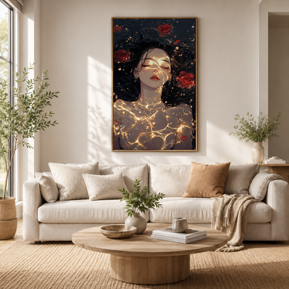 Golden Rose Water Portrait Wall Art RW12-11.8"x 15.7&
