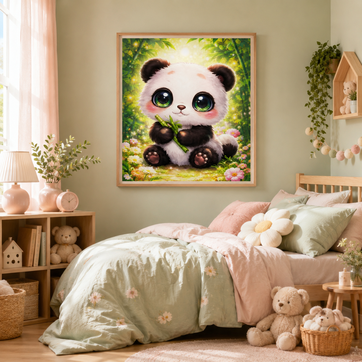 🐼 Cute Baby Panda Bamboo Forest Diamond Painting Kit