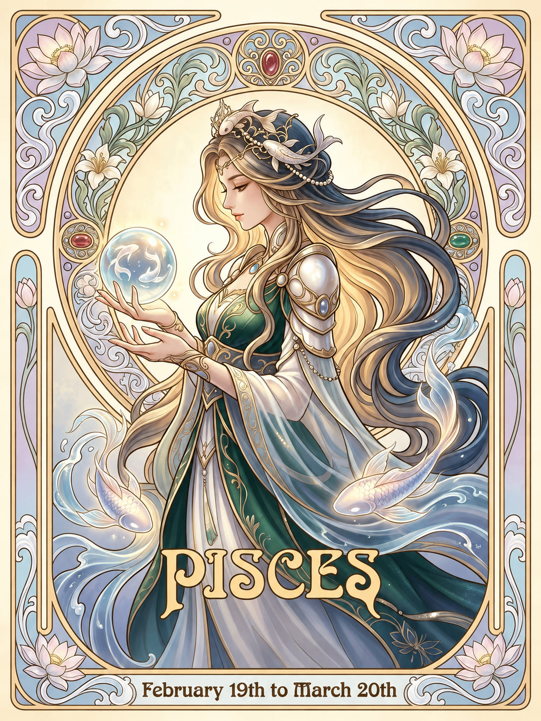 12 Zodiac Art Nouveau Diamond Painting Kits – Vintage Celestial Goddess DIY Wall Art