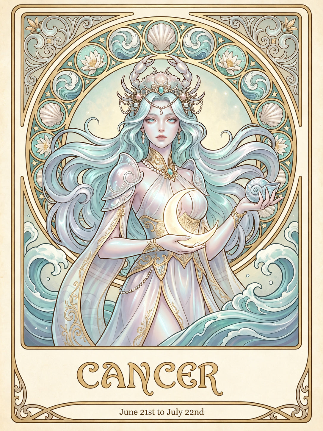 12 Zodiac Art Nouveau Diamond Painting Kits – Vintage Celestial Goddess DIY Wall Art