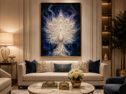 White Peacock Diamond Painting Kit