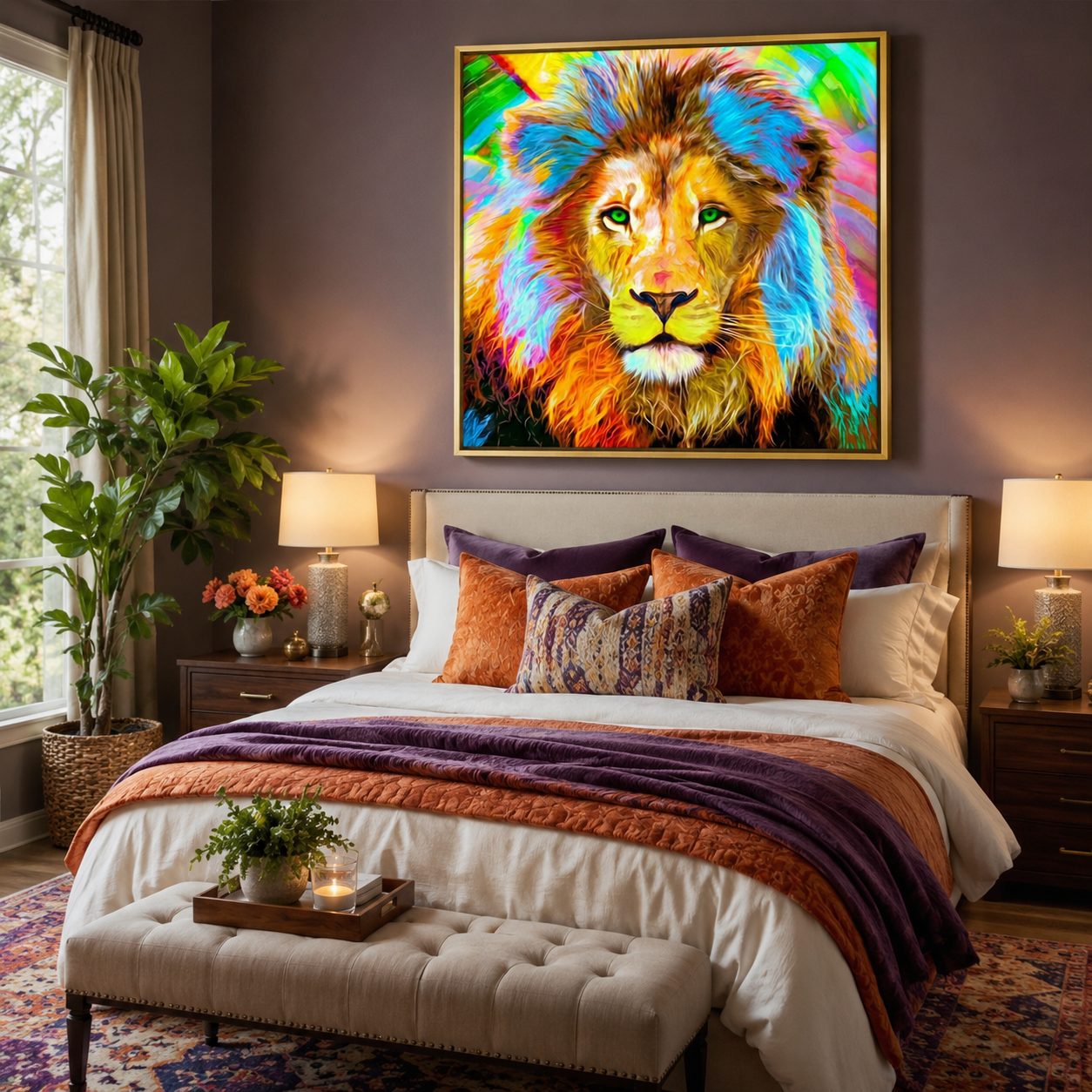 Colorful Lion Portrait Wall Art DW40-11.8&