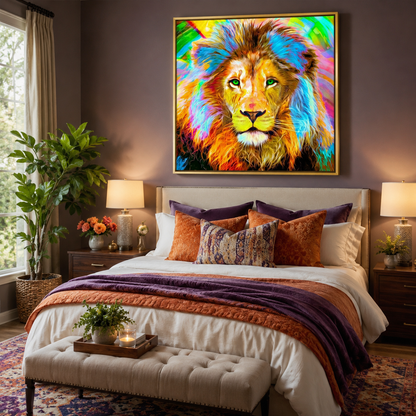 Colorful Lion Portrait Wall Art DW40-11.8&
