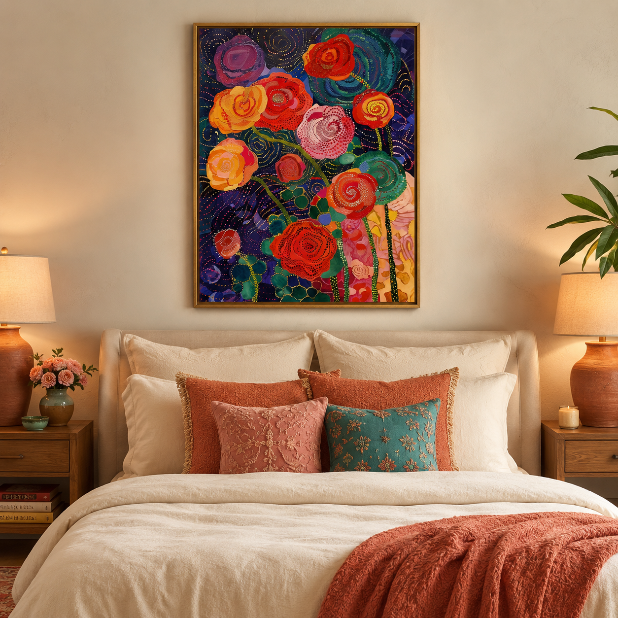 Colorful Abstract Rose Garden Wall Art HH13-11.8"x 15.7&