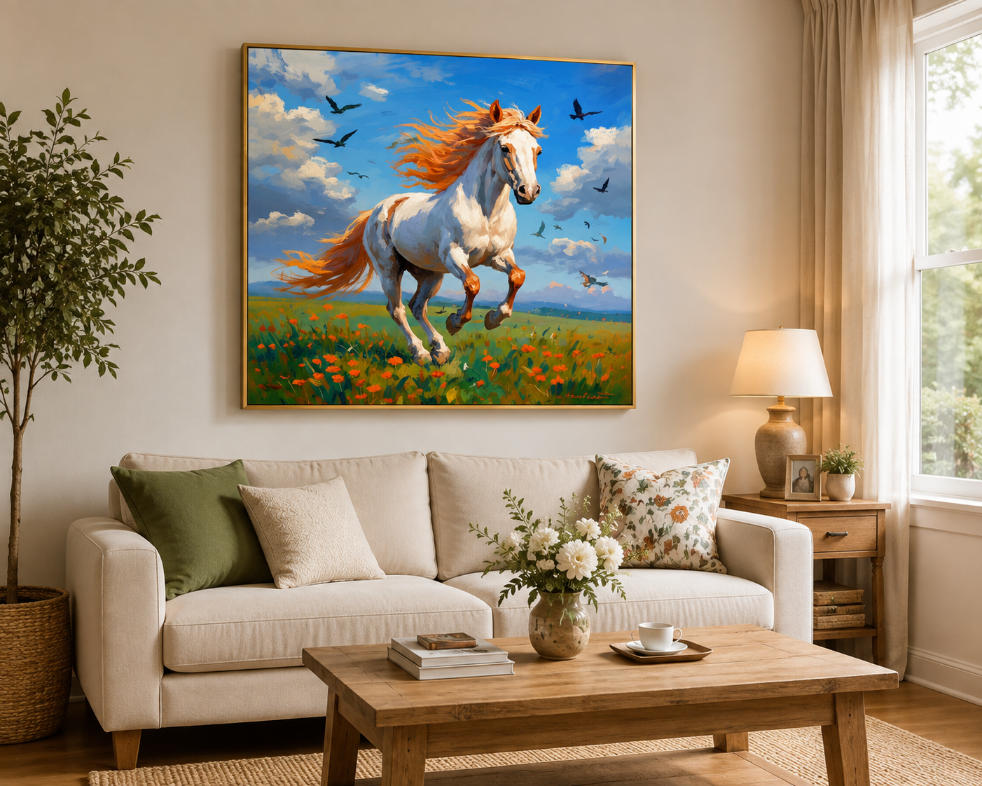 Running White Horse Diamond Painting Kit