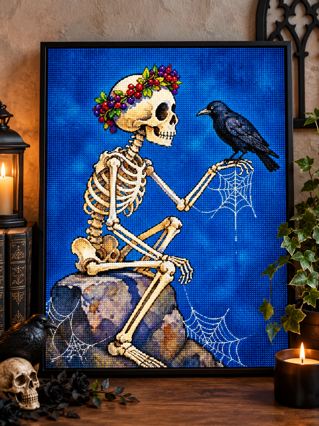 💀 Skeleton &amp; Raven Diamond Painting-11.8" x 11.8"