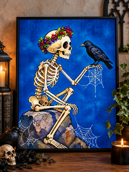 💀 Skeleton &amp; Raven Diamond Painting-11.8" x 11.8"
