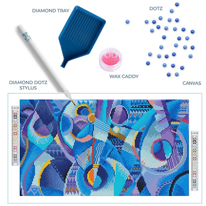 Blue Abstract Diamond Art 18.5×10.6in