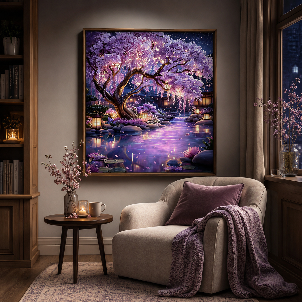 Enchanted Sakura Pond Wall Art FJ12-11.8"x 15.7&