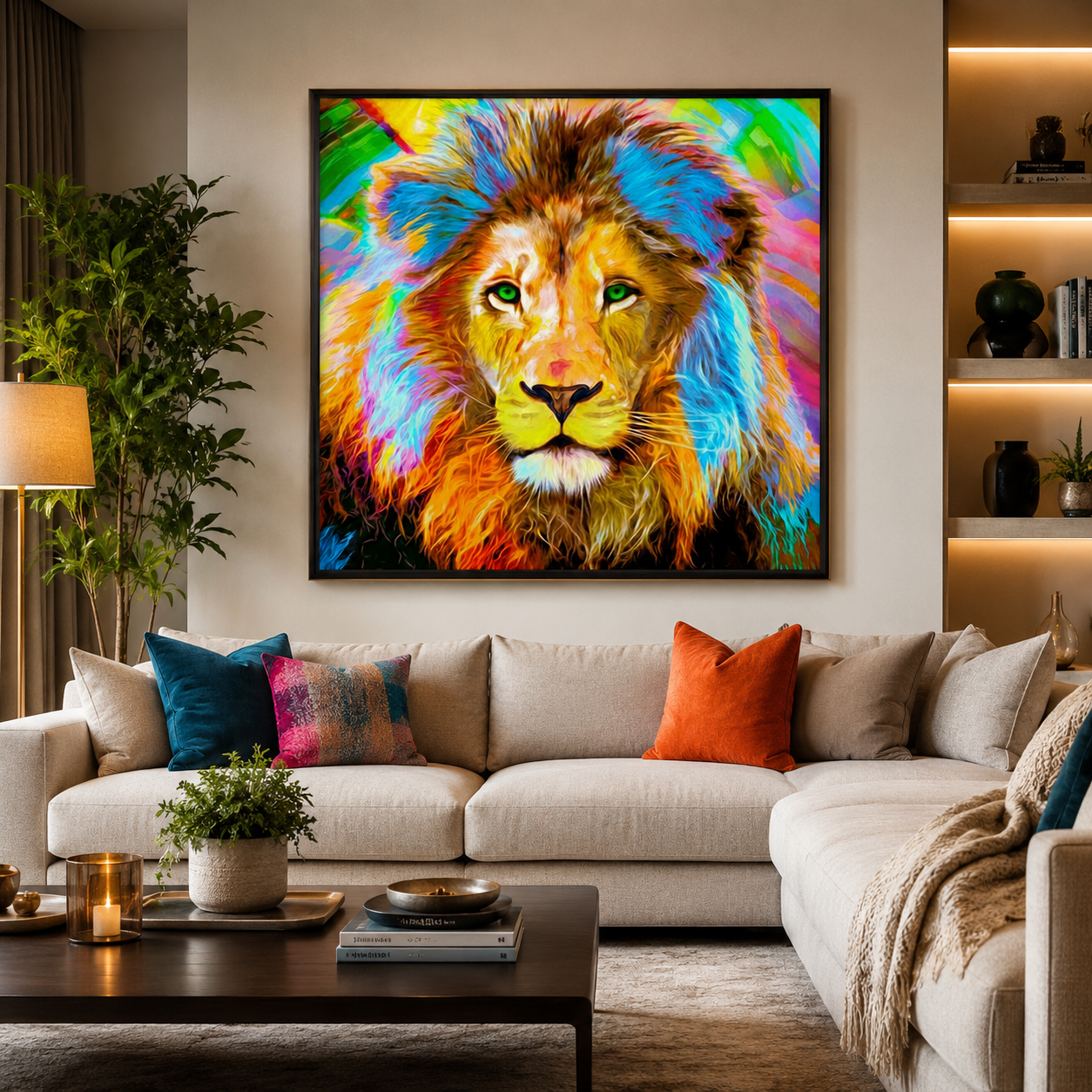 Colorful Lion Portrait Wall Art DW40-11.8&