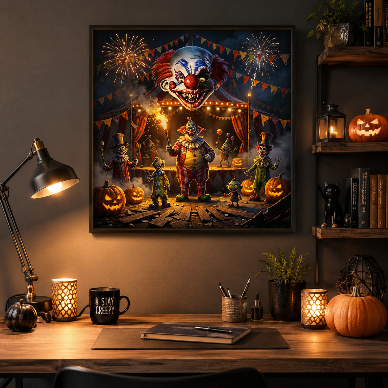 Creepy Clown Carnival Diamond Painting Kit