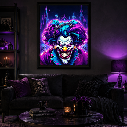 Neon Evil Clown Diamond Painting Kit