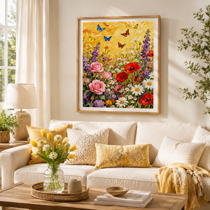 Golden Wildflower Butterfly Wall Art 🌼HH11-11.8"x 15.7&