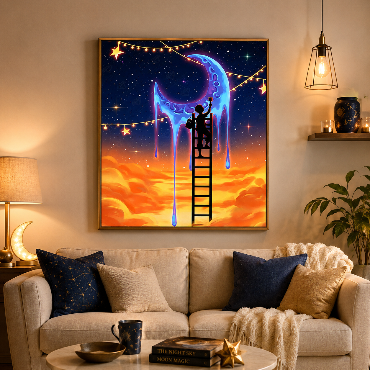 Moon Painter Fantasy Wall Art 🌙HH02-11.8"x 15.7&