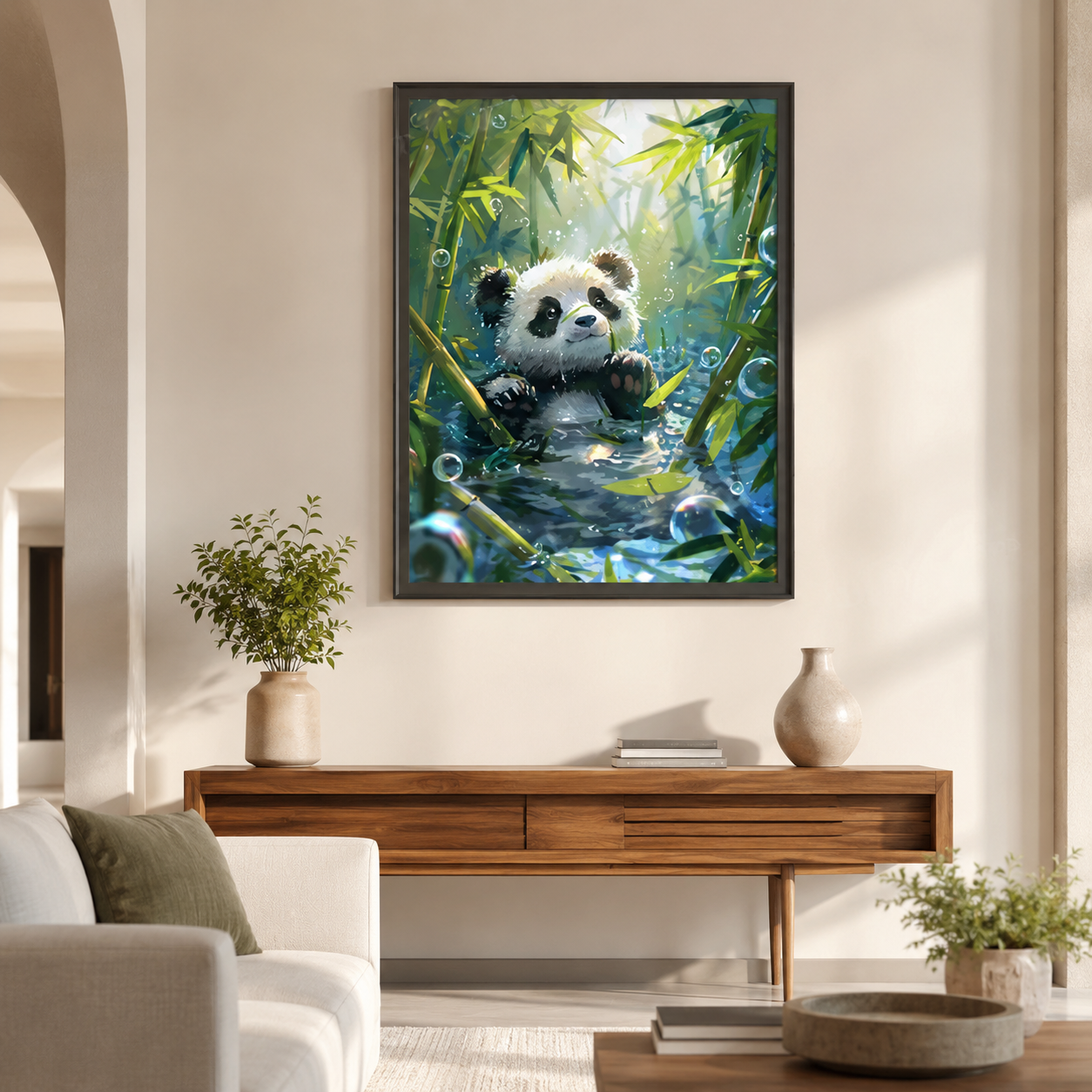 Cute Baby Panda in Bamboo Forest Diamond Painting Kit