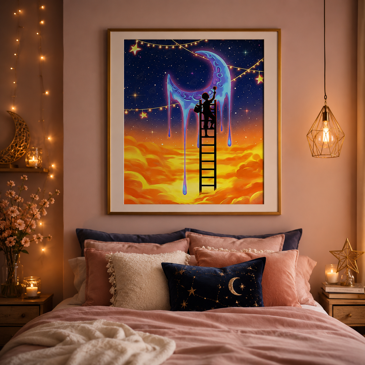 Moon Painter Fantasy Wall Art 🌙HH02-11.8"x 15.7&
