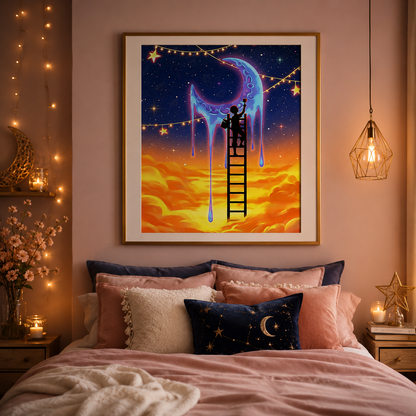 Moon Painter Fantasy Wall Art 🌙HH02-11.8"x 15.7&