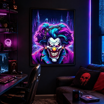 Neon Evil Clown Diamond Painting Kit