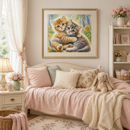 Cute Kitten Hug Wall Art DW24—11.8&