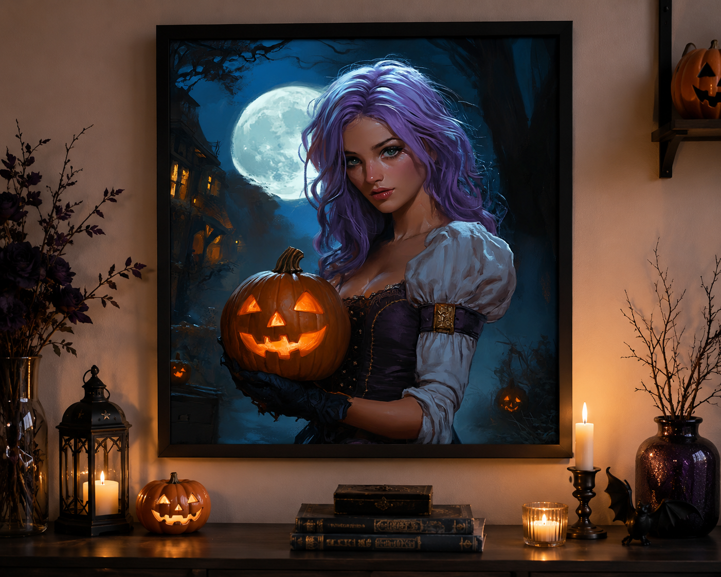 Moonlit Halloween Witch Diamond Painting Kit-11.8" x 11.8"