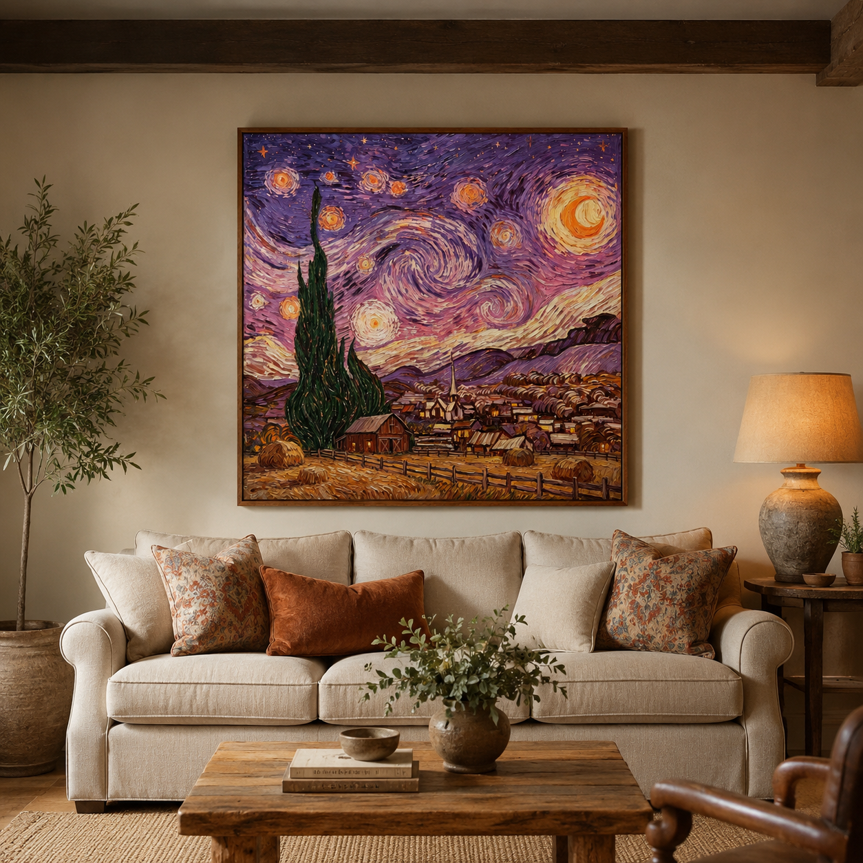 Starry Night Countryside Wall Art FJ02—11.8&