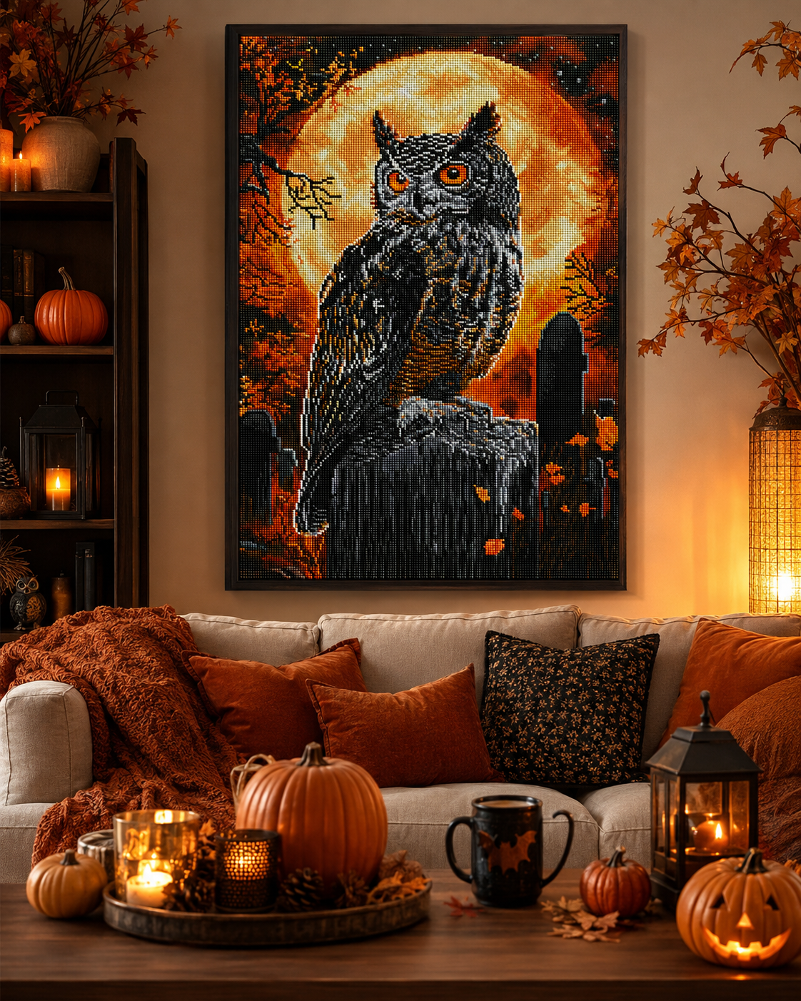 🦉 Moonlit Owl Diamond Painting-11.8" x 15.7"