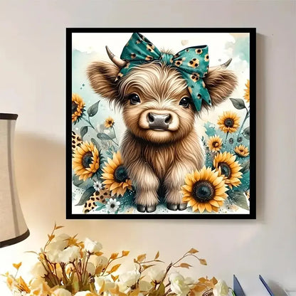 Rustic Highland Cow Art 13.78" x 13.78"