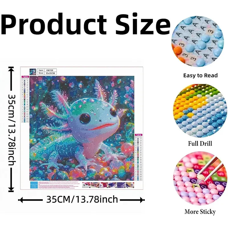 Neon Axolotl Sparkle Kit 13.78" x 13.78"