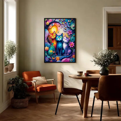 Blooming Cat Diamond Art 11.8" x 15.8"