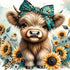Rustic Highland Cow Art 13.78" x 13.78"
