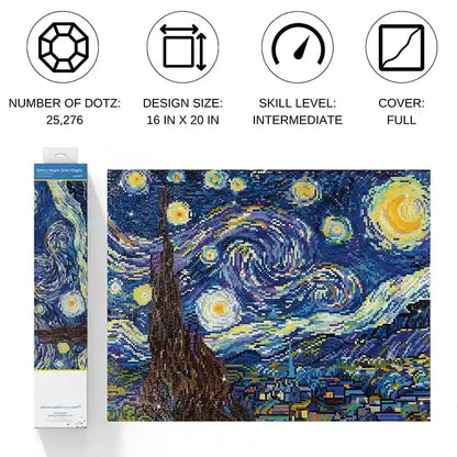 Van Gogh Starry Diamond Art 20×16in