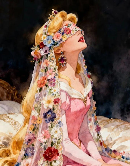 Fairy Tale Apple Princess Wall Art RW14-11.8"x 15.7&